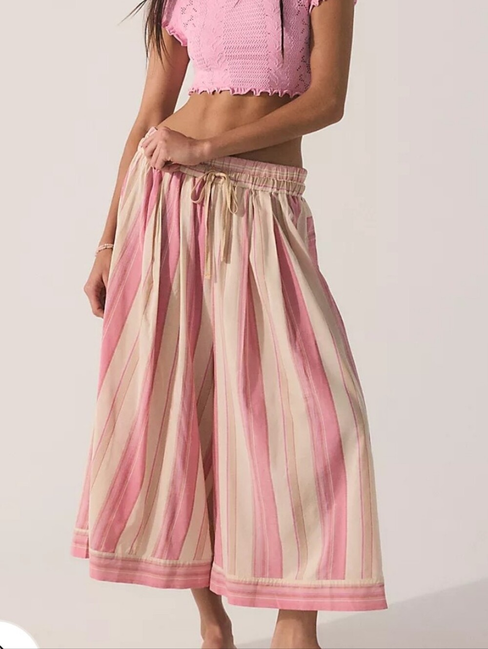 Free People Enjoy The Stripe Gaucho Pants Tea Party Combo Medium NWT